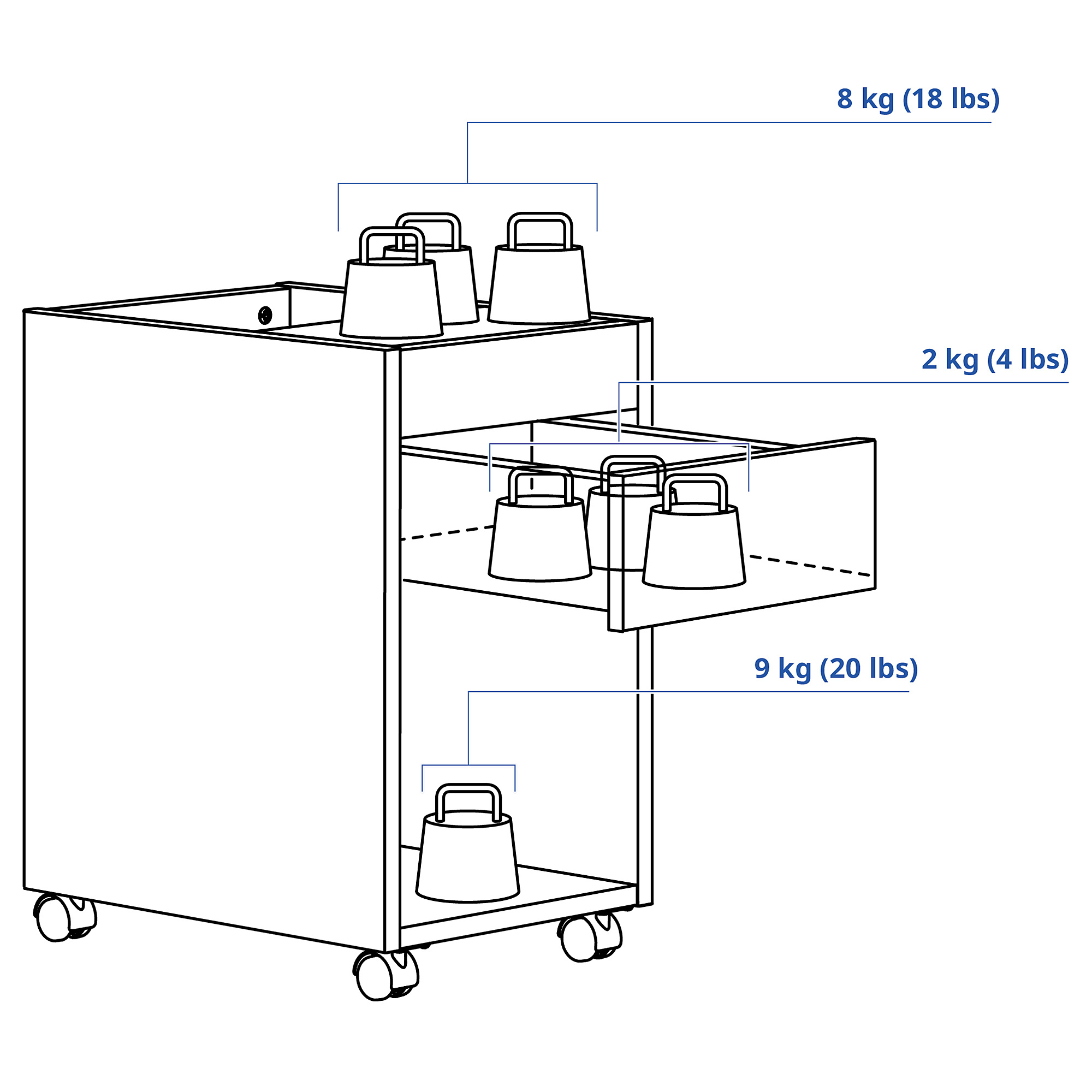 TONSTAD drawer unit on castors