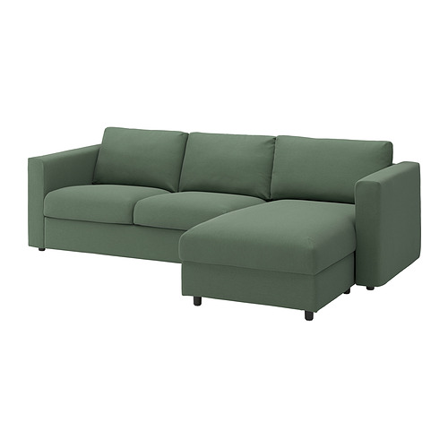 VIMLE - 3-seat sofa, with chaise longue/Knäbäck grey-green | IKEA Hong Kong and Macau - E1019334_S4