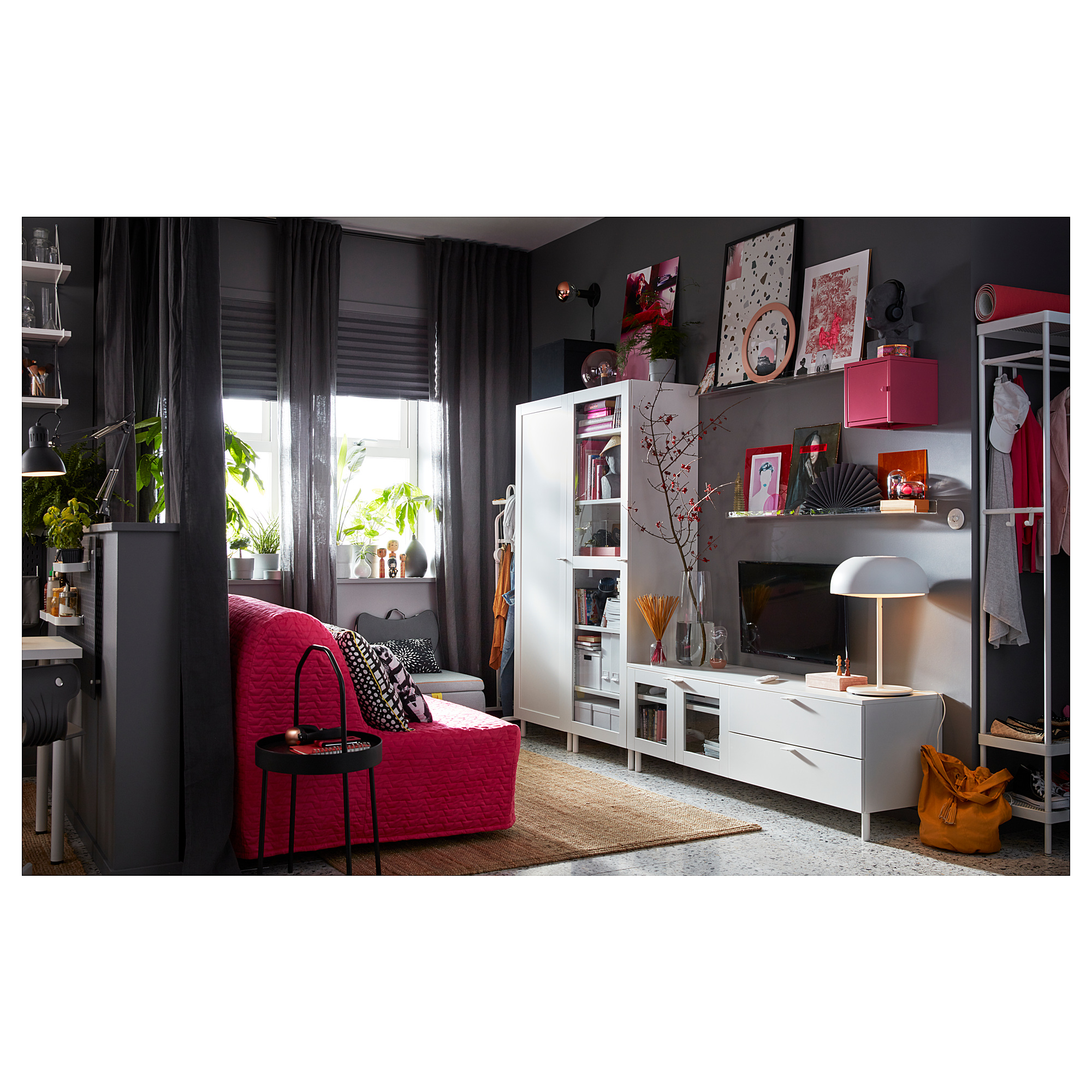 PLATSA TV/storage comb w 4 doors+2 drawers, 白色/Fonnes Värd IKEA 香港及澳門