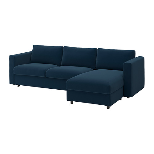 VIMLE - 3-seat sofa-bed with chaise longue, Kelinge dark blue | IKEA Hong Kong and Macau - E1019420_S4