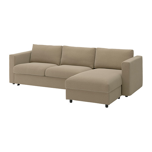 VIMLE - 3-seat sofa-bed with chaise longue, Johanneshov brown-beige | IKEA Hong Kong and Macau - E1019430_S4