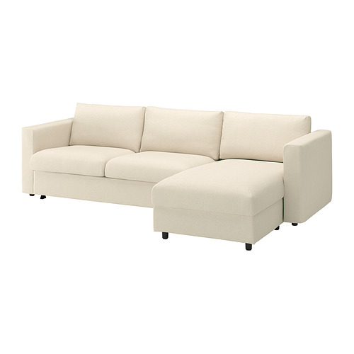 VIMLE - 3-seat sofa-bed with chaise longue, Knäbäck light beige | IKEA Hong Kong and Macau - E1019433_S4