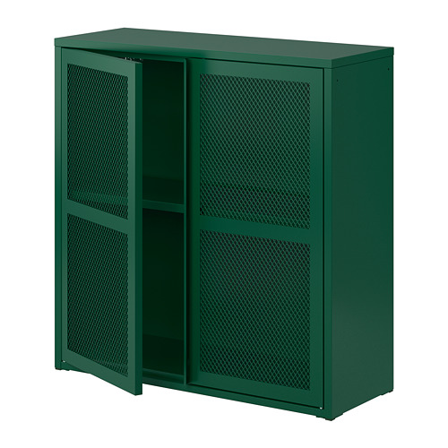 IVAR cabinet with doors, 80x30x83 cm, green mesh