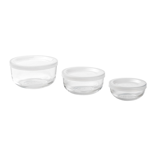 BESTÄMMA food container with lid, set of 3