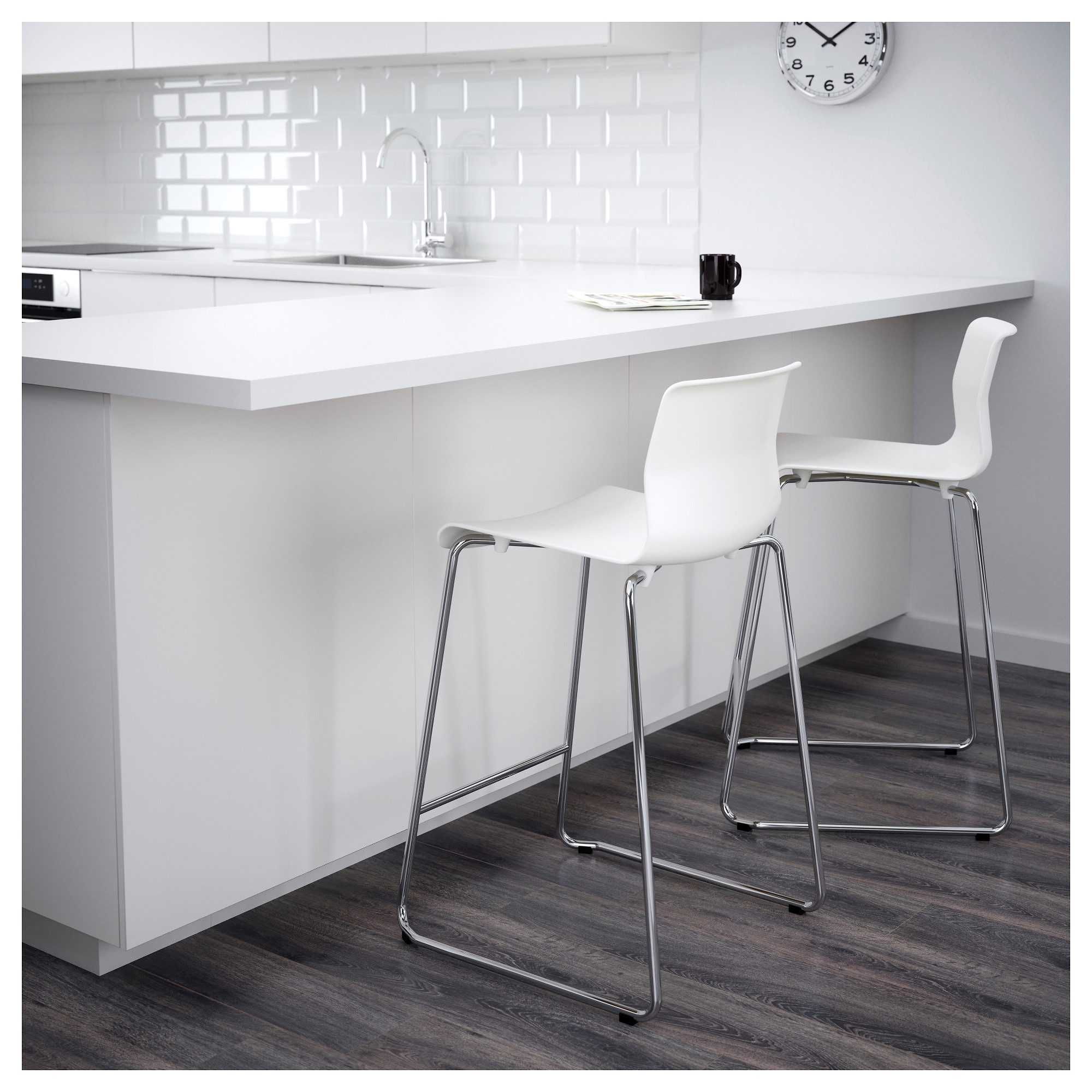 GLENN bar stool, white/chromeplated IKEA Hong Kong and Macau