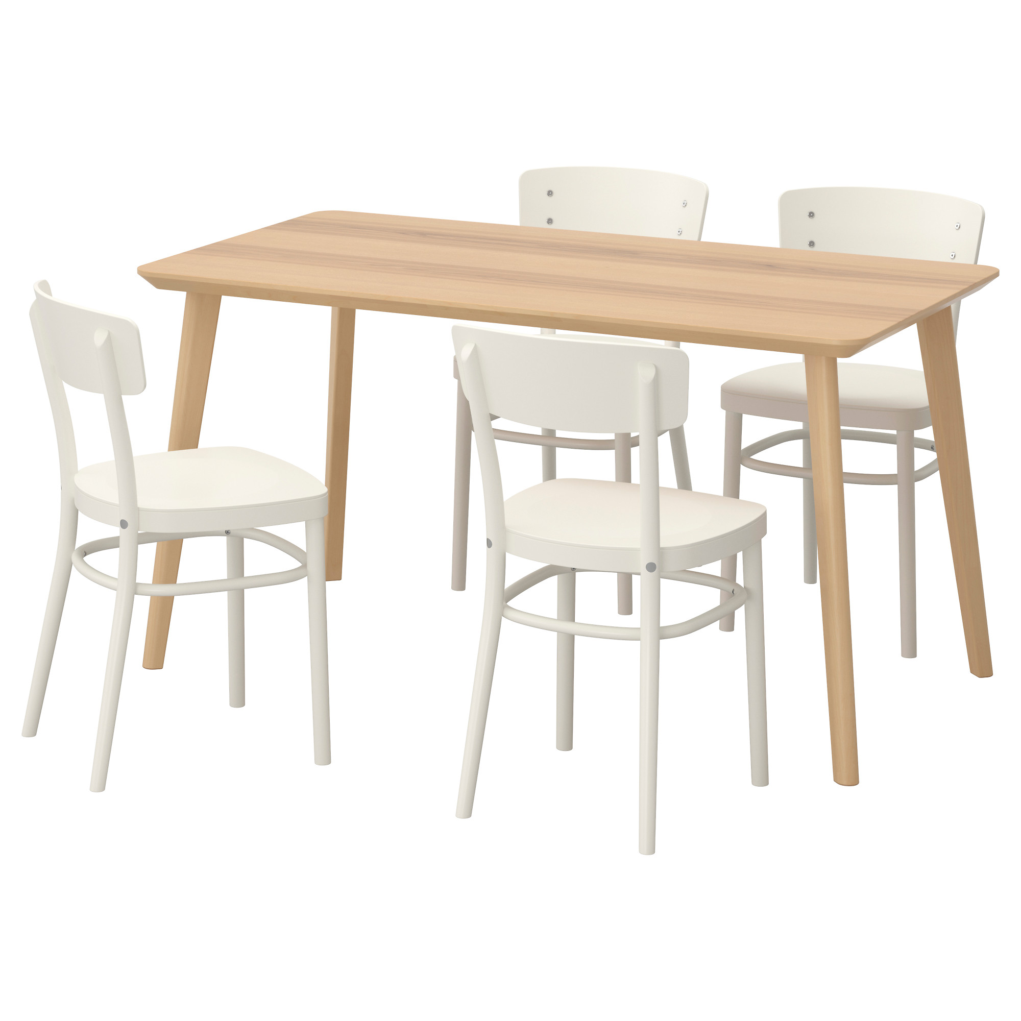 IDOLF/LISABO table and 4 chairs, ash veneer/white IKEA Hong Kong