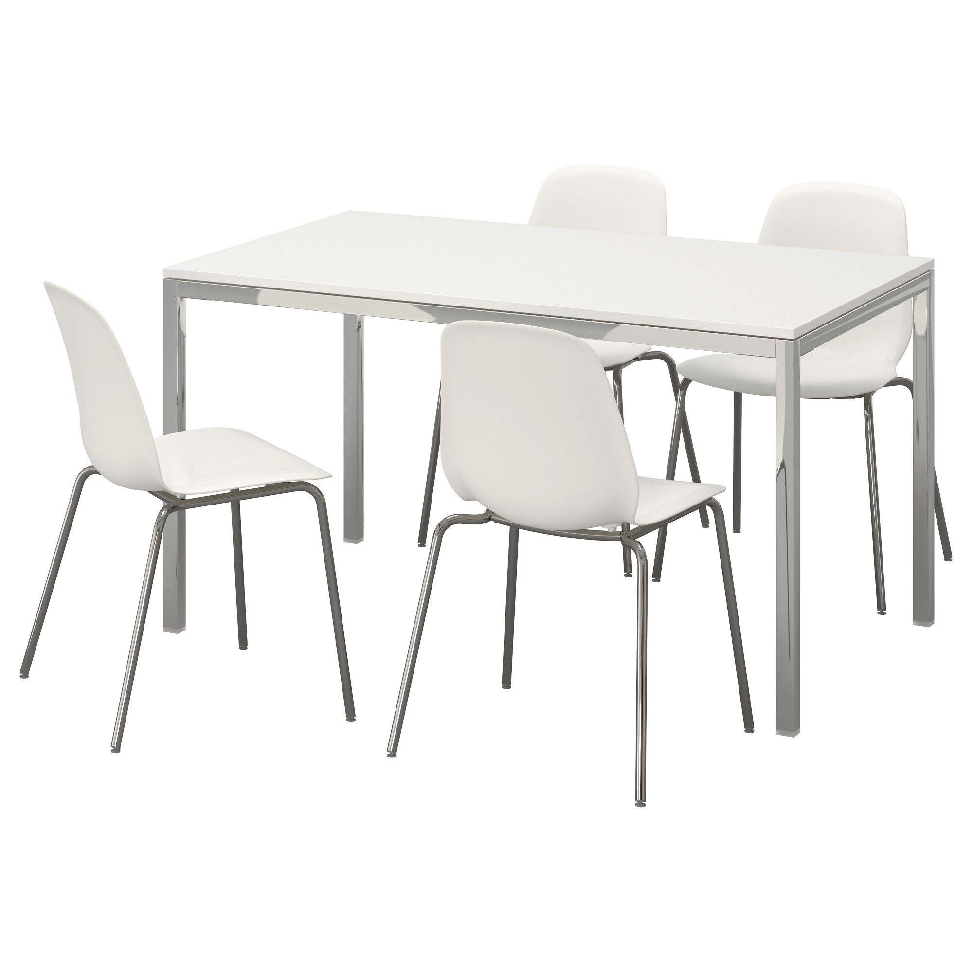 Torsby Leifarne Table And 4 Chairs High Gloss White White