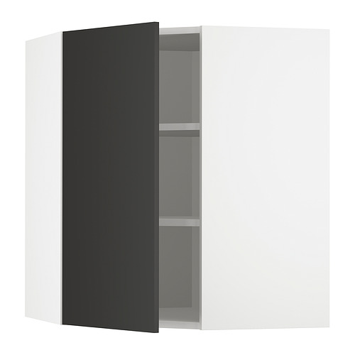 METOD corner wall cabinet with shelves