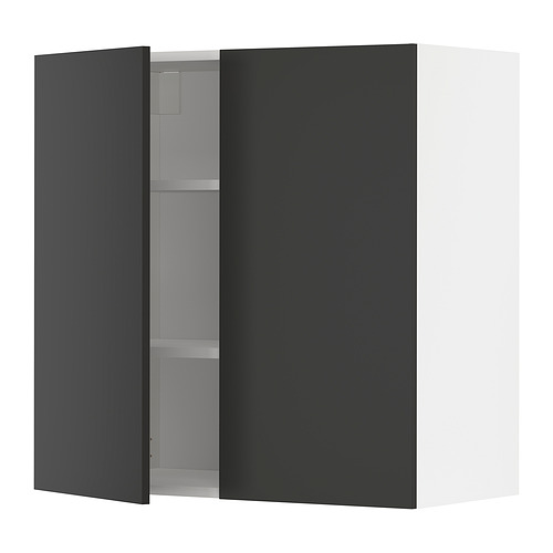 METOD wall cabinet with shelves/2 doors