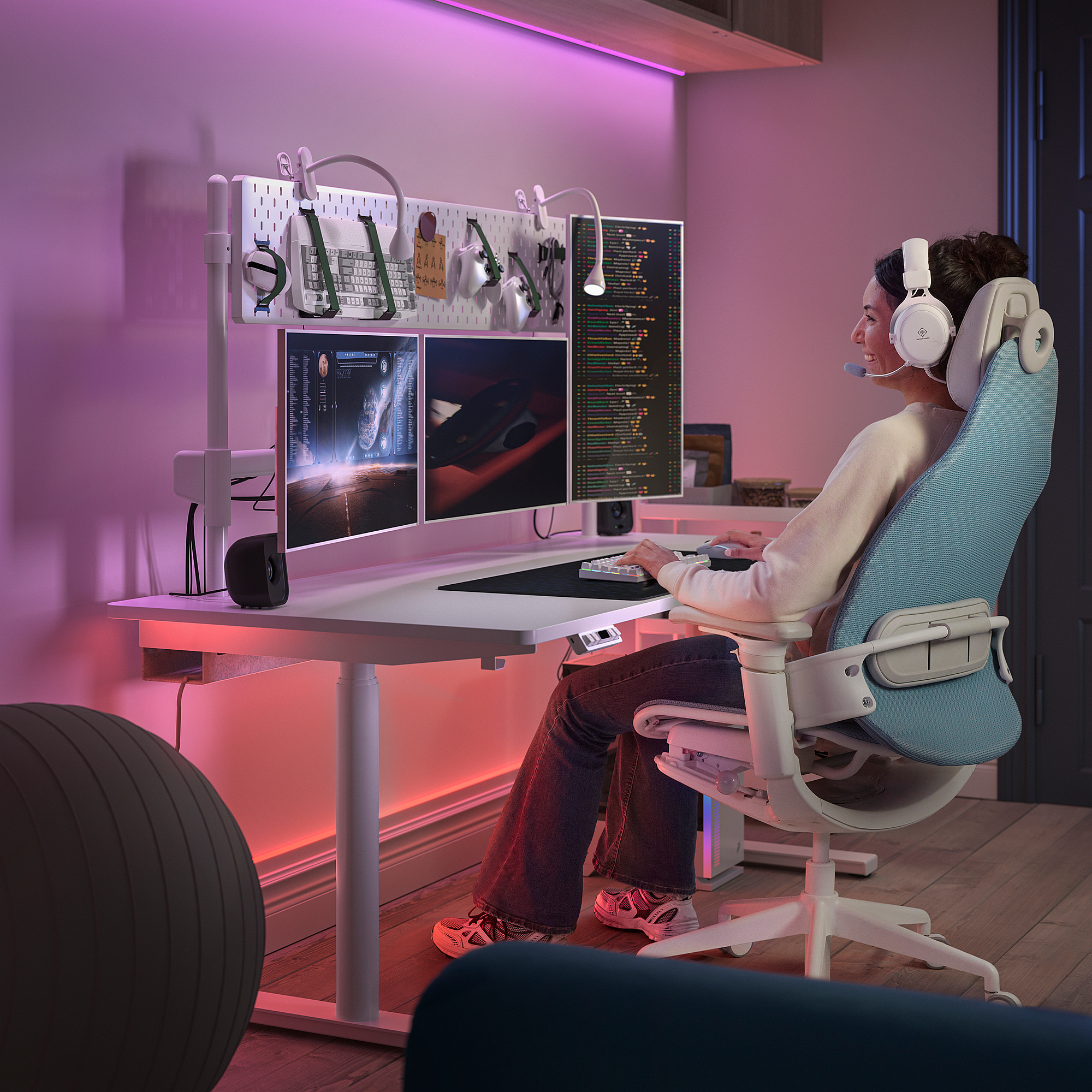 MÅLOMRÅDE gaming desk sit/stand