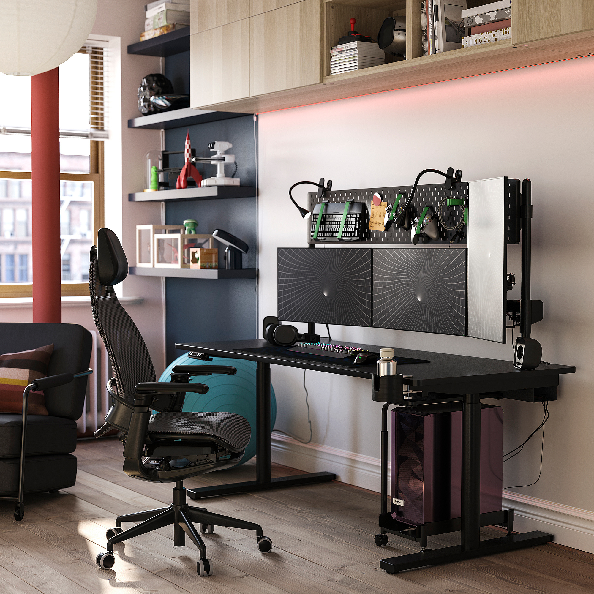 MÅLOMRÅDE gaming desk sit/stand