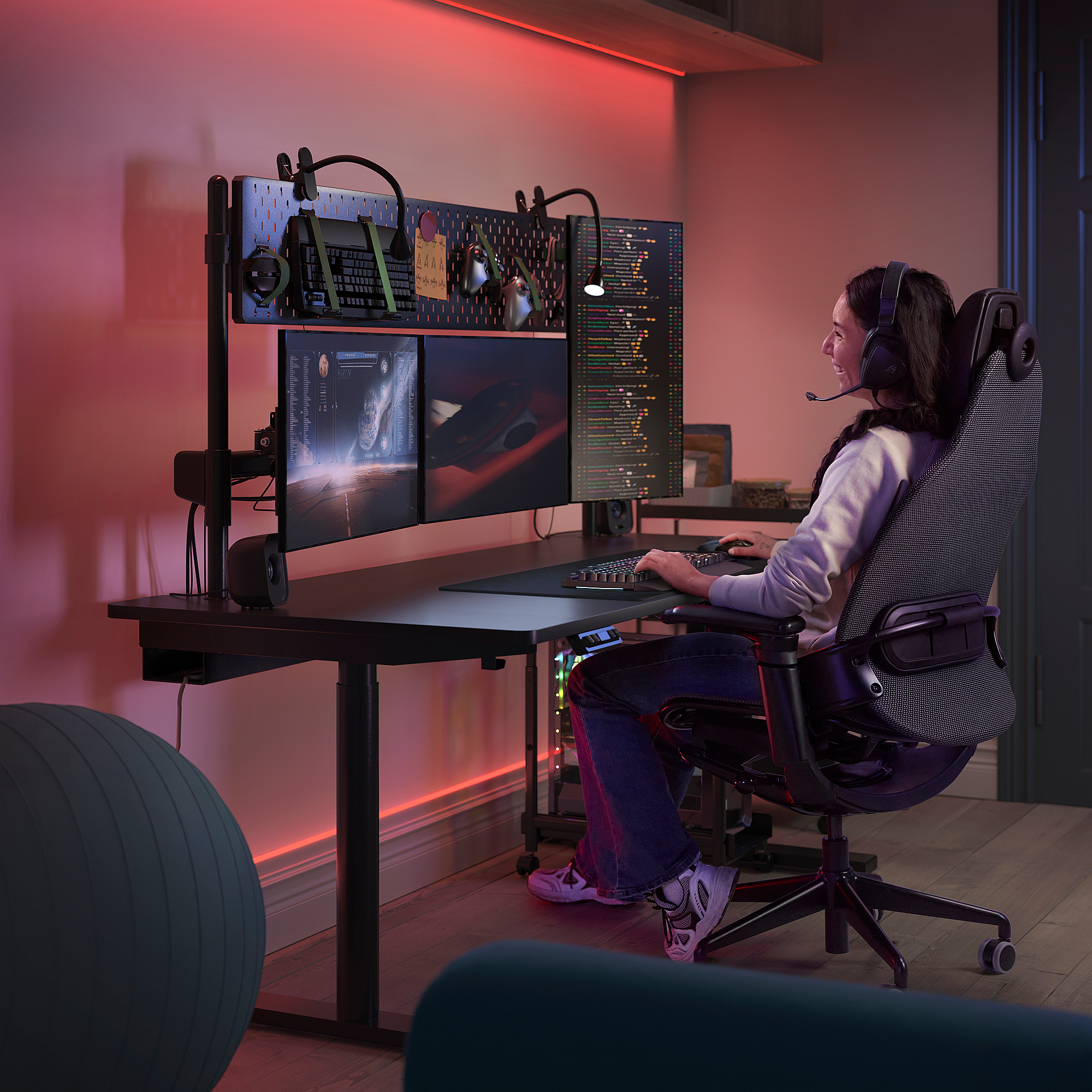 MÅLOMRÅDE gaming desk sit/stand