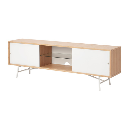 SVENARUM TV bench with sliding doors