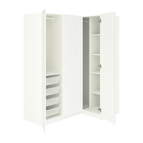 GULLABERG/PAX - corner wardrobe, white/white, 161/111x201 cm | IKEA Hong Kong and Macau - PE988319_S4