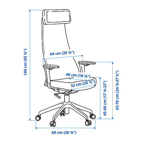 JARVFJALLET office chair with armrests Grann white IKEA Hong Kong and Macau