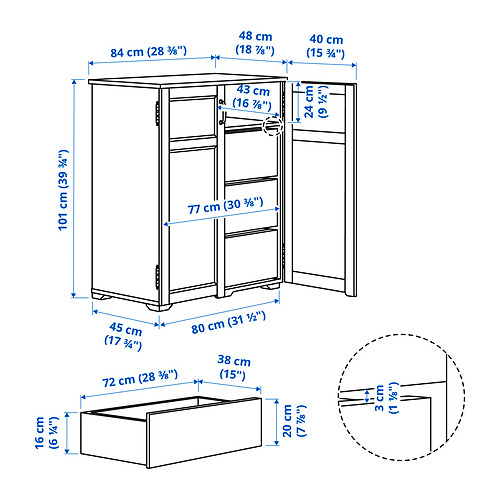 GREÅKER cabinet with drawers