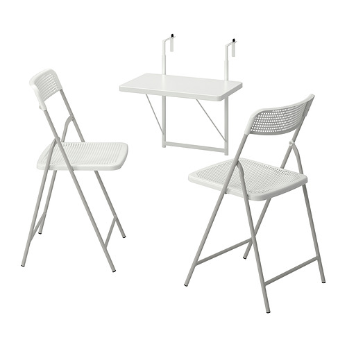 TORPARÖ table f wall+2 fold chairs, outdoor