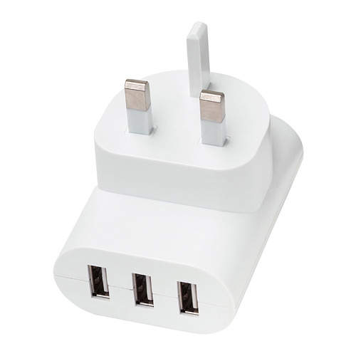 SMÅHAGEL 3-port USB charger