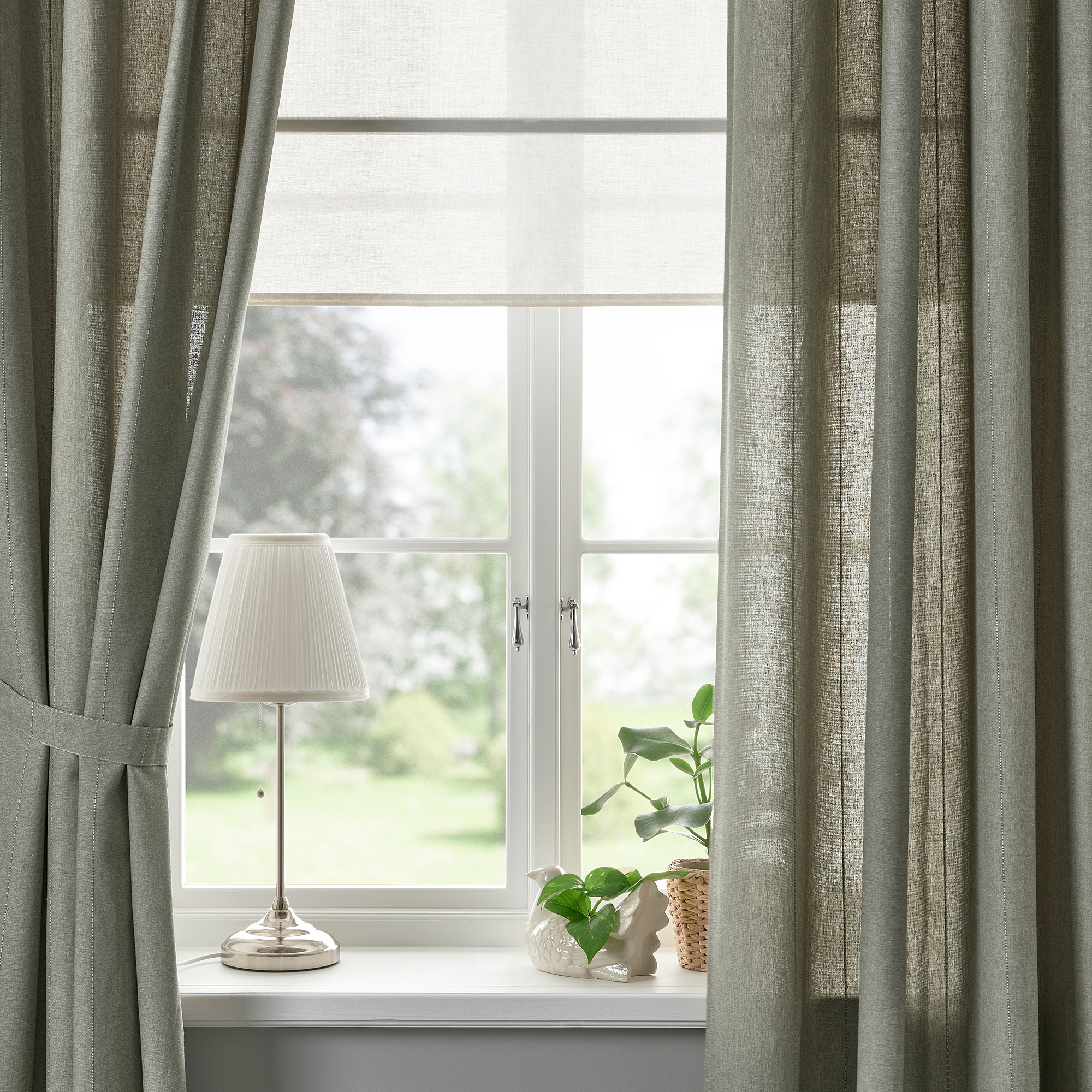 LENDA curtains with tie-backs, 1 pair