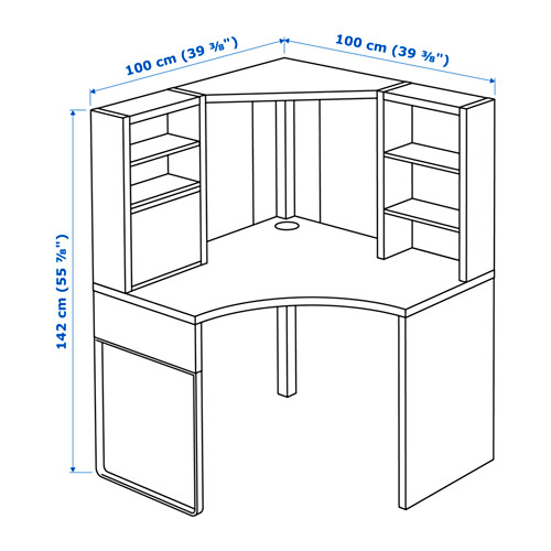 MICKE corner workstation