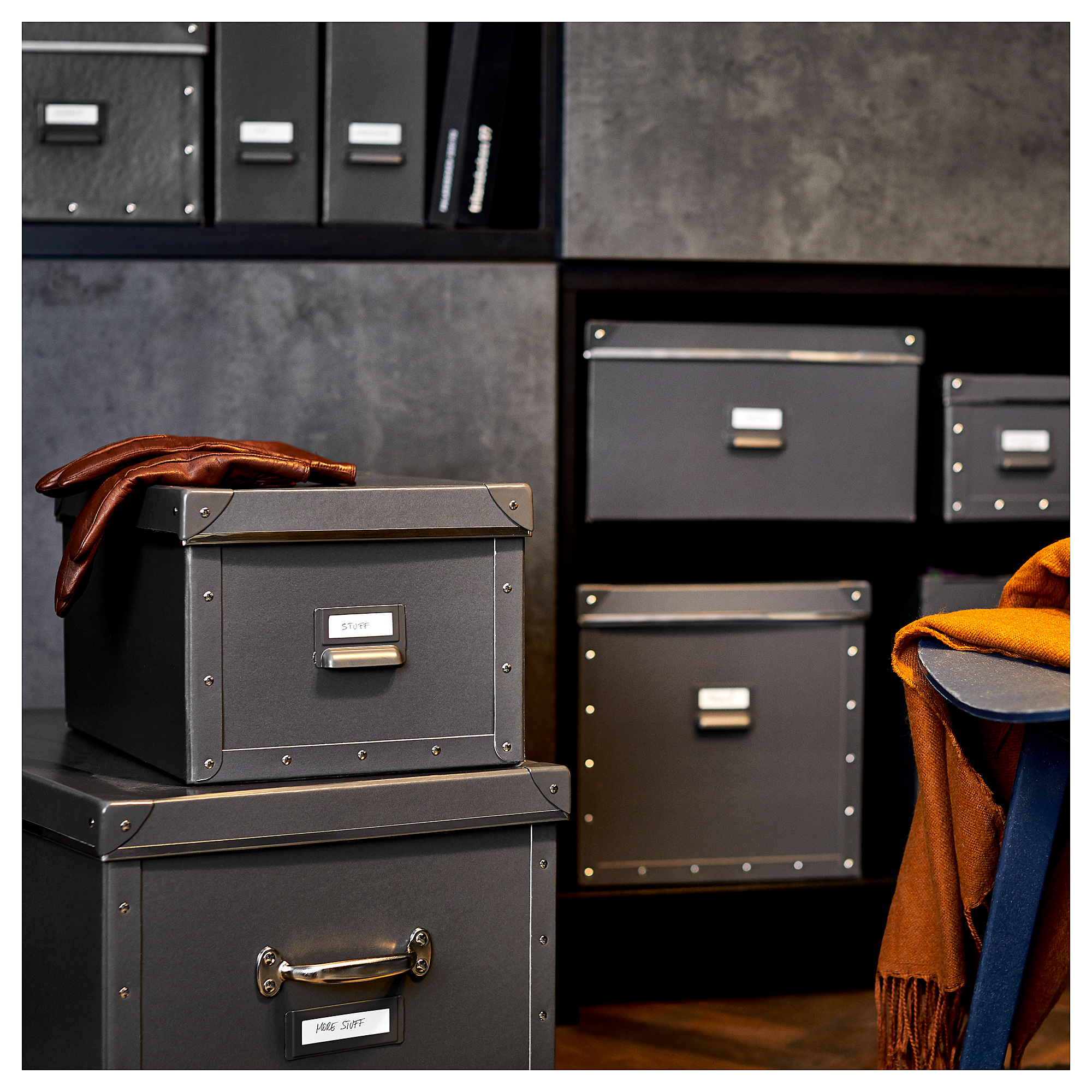 FJÄLLA storage box with lid, dark grey IKEA Hong Kong