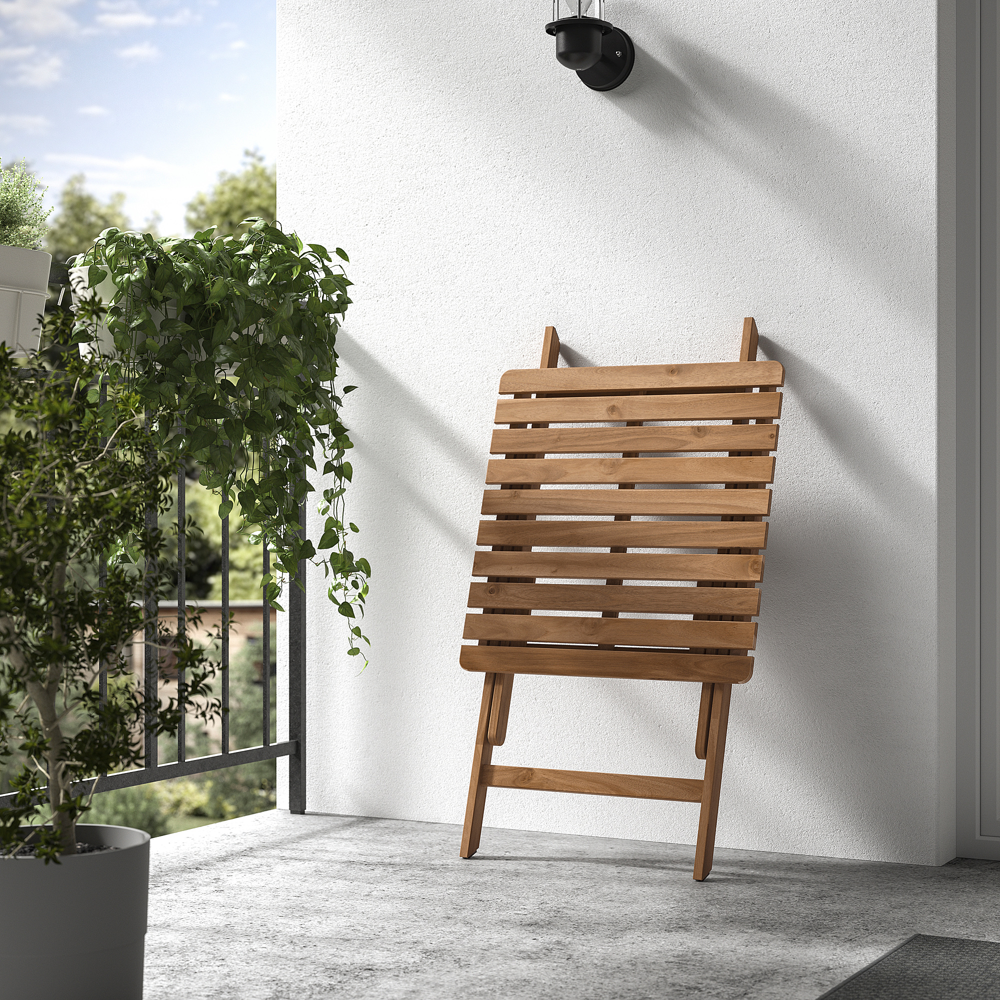 ASKHOLMEN table+2 folding chairs, outdoor
