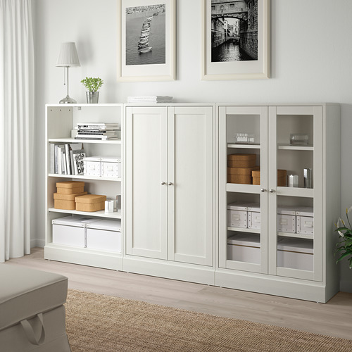 HAVSTA storage combination w glass-doors