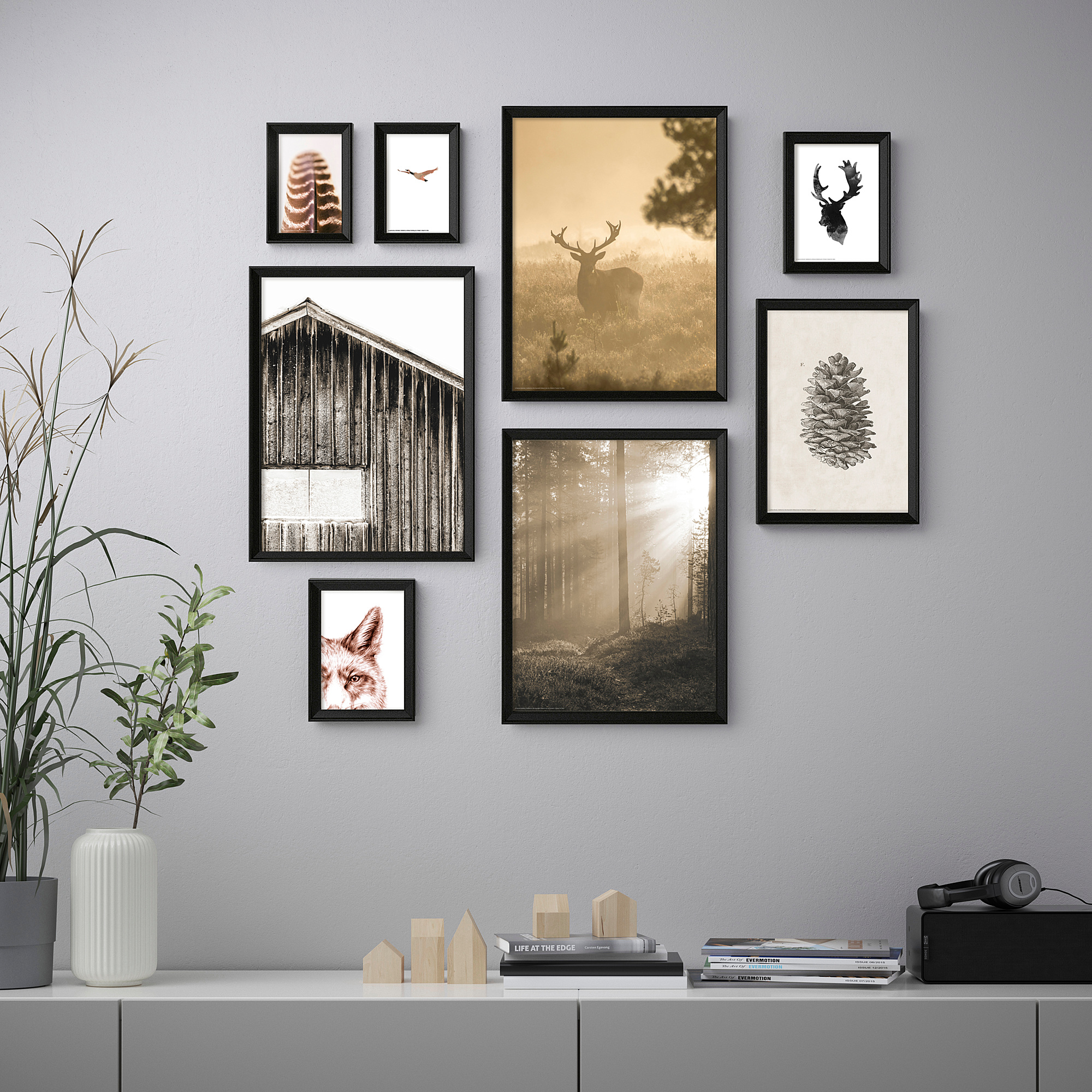 KNOPPÄNG frame with poster, set of 8, In the woods IKEA Hong Kong