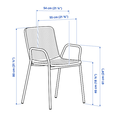 TORPARÖ table+4 chairs w armrests, outdoor