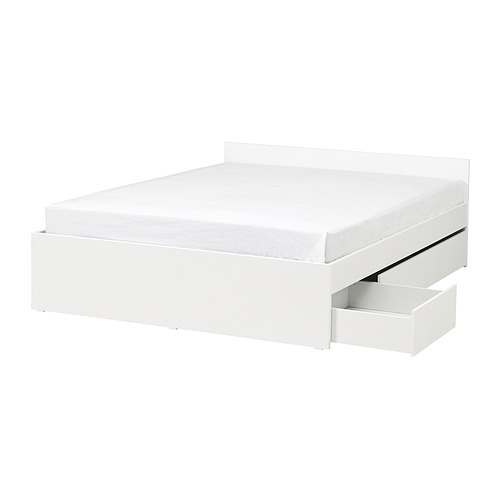 VIHALS bed frame with 2 storage boxes
