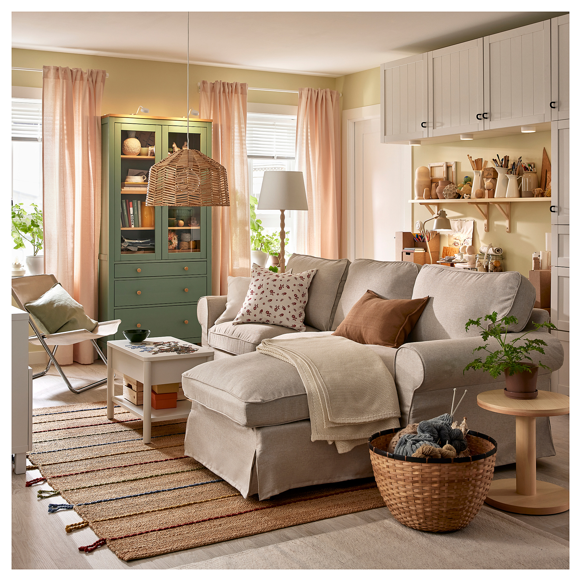 EKTORP 3-seat sofa with chaise longue