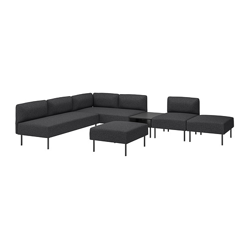 LILLEHEM 6-seat modular sofa with side table