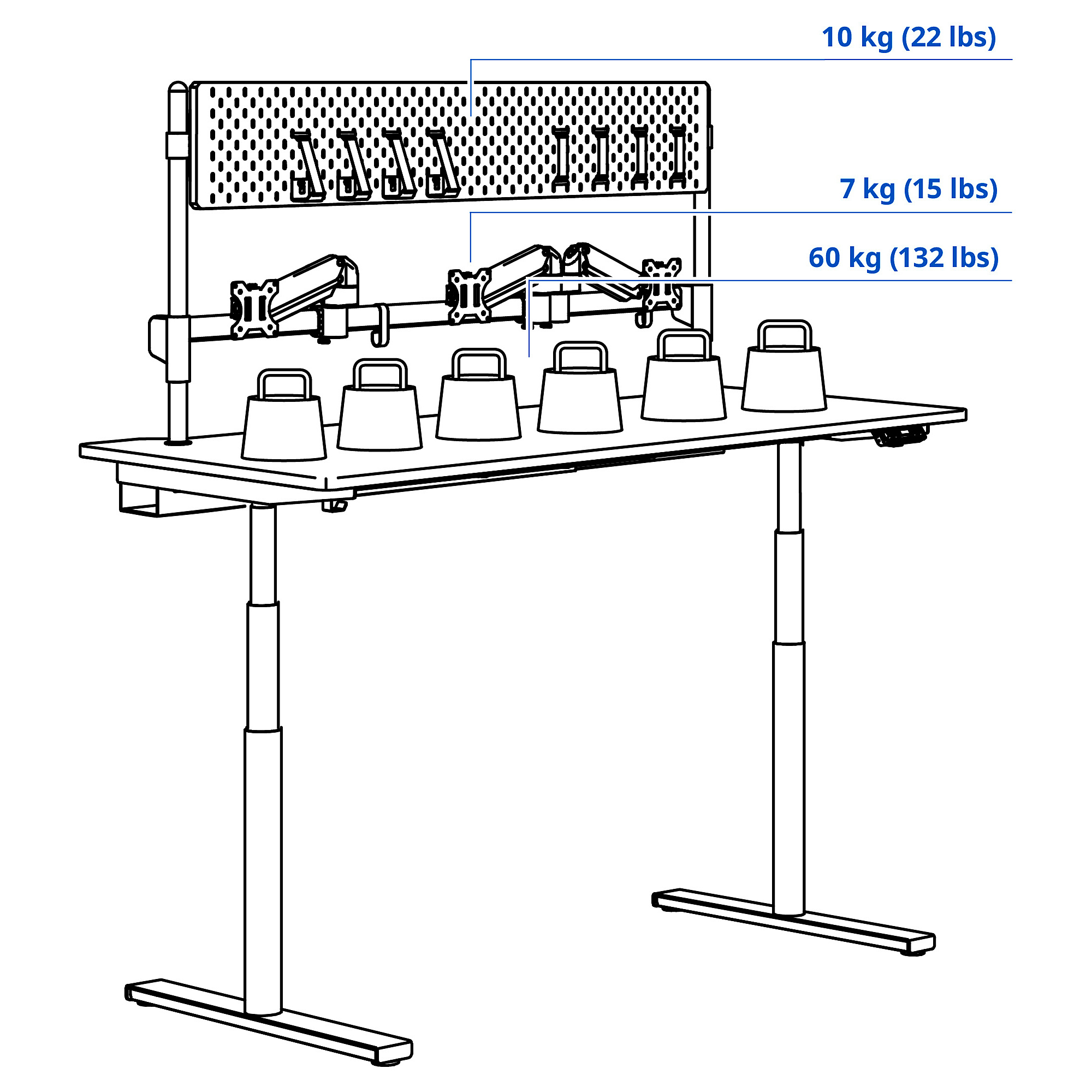 MÅLOMRÅDE gaming desk sit/stand