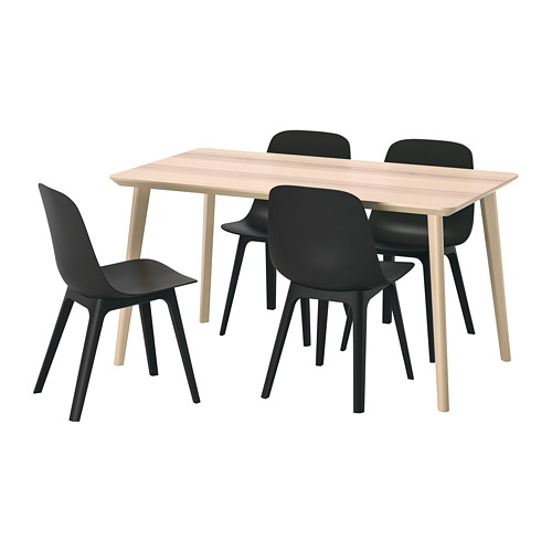 ODGER/LISABO table and 4 chairs