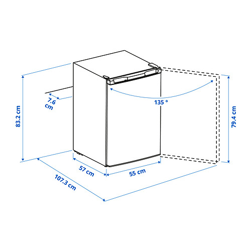 LAGAN fridge with freezer compartment