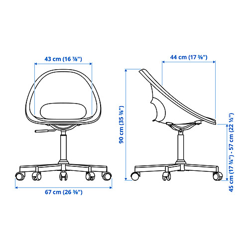 MALSKÄR/LOBERGET swivel chair + pad