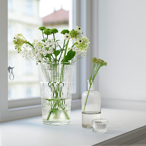 BERÄKNA Vase, clear glass, Height: 7 - IKEA