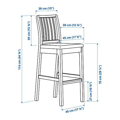 EKEDALEN/EKEDALEN bar table and 4 bar stools