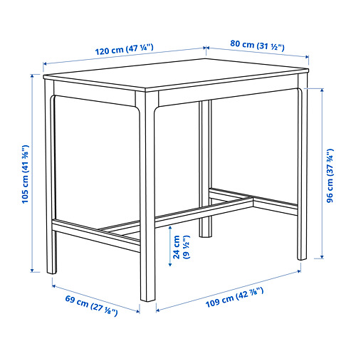 EKEDALEN bar table