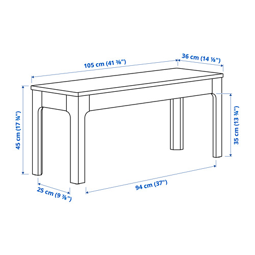 EKEDALEN/EKEDALEN table and 2 benches