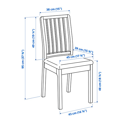 EKEDALEN/EKEDALEN table and 2 chairs