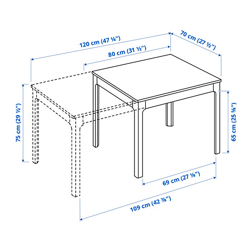 ODGER/EKEDALEN table and 2 chairs