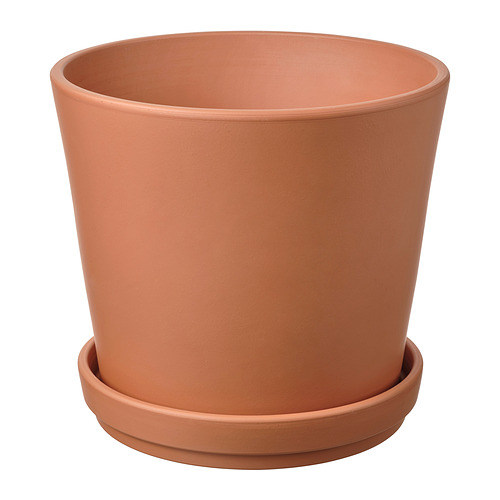 BRUNBÄR plant pot with saucer
