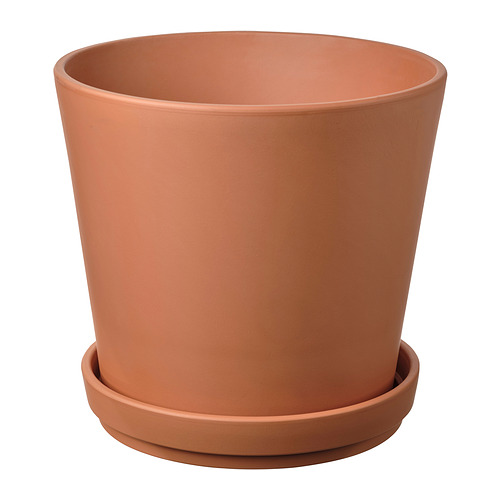 BRUNBÄR plant pot with saucer
