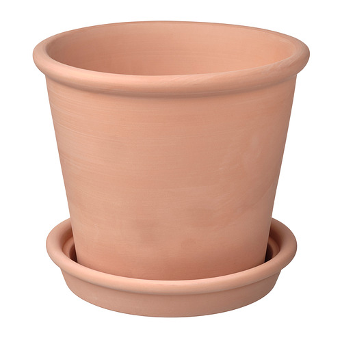 MUSKOTBLOMMA plant pot with saucer