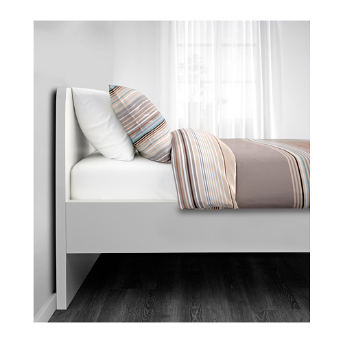 ASKVOLL bed frame with 2 storage boxes, LURÖY, small double IKEA