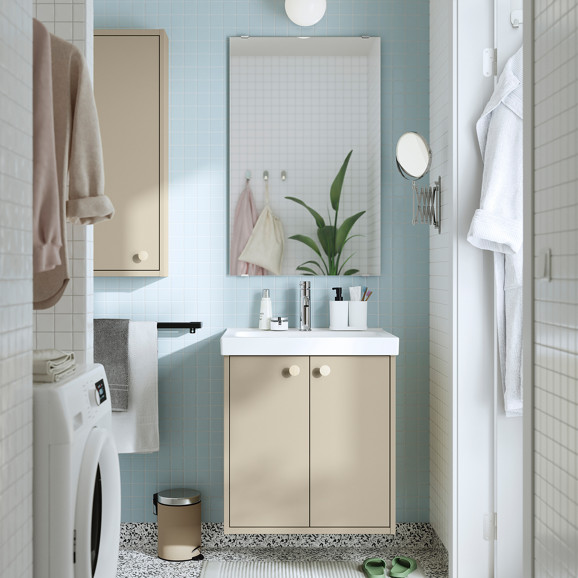 HAVBÄCK/ORRSJÖN wash-stnd w doors/wash-basin