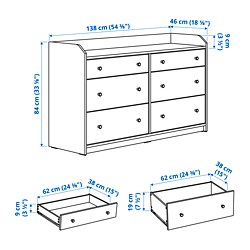 HAUGA - 六格抽屜櫃, 白色 | IKEA 香港及澳門 - PE782651_S3