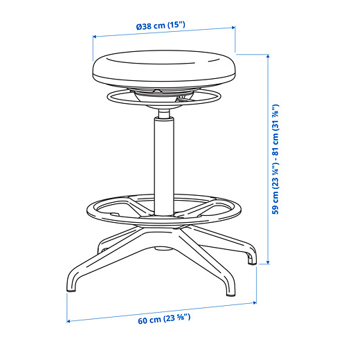 TROTTEN/LIDKULLEN table and sit/stand support