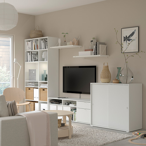 VIHALS TV storage combination white 337x47x200 cm IKEA Hong